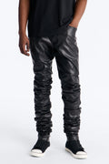Skinny Ultra Stacked Faux Leather Pant - Black