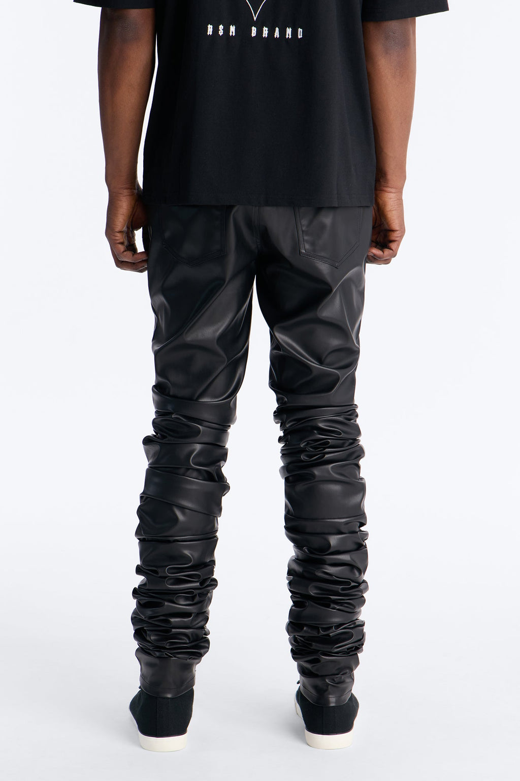 Skinny Ultra Stacked Faux Leather Pant - Black