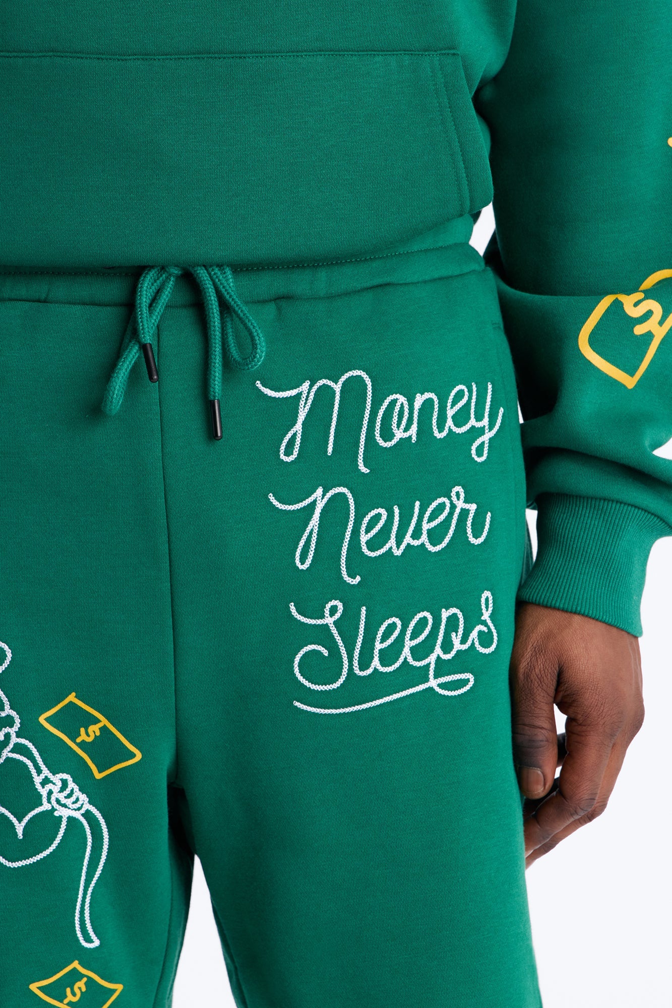 Paper Chasers Chain Stitch Sweatshorts - Green