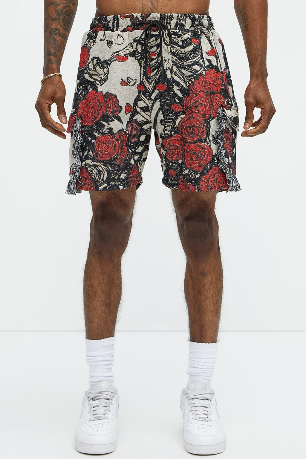 Petals Tapestry Shorts - Red/combo