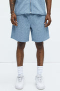 Fallon Jacquard Relaxed Shorts - Blue