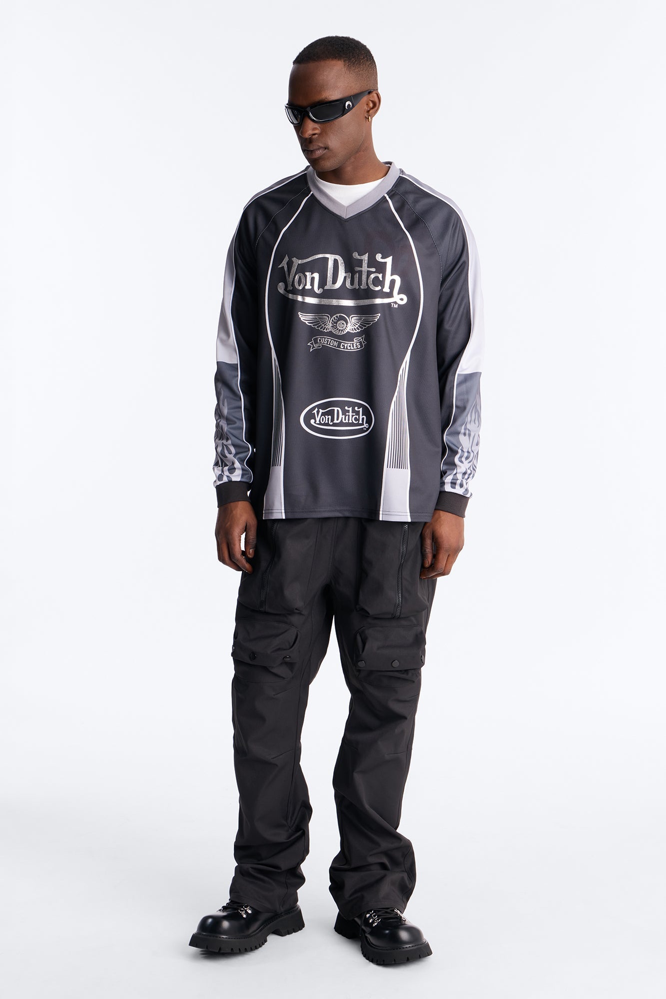 Von Dutch Chrome Flame Jersey - Black