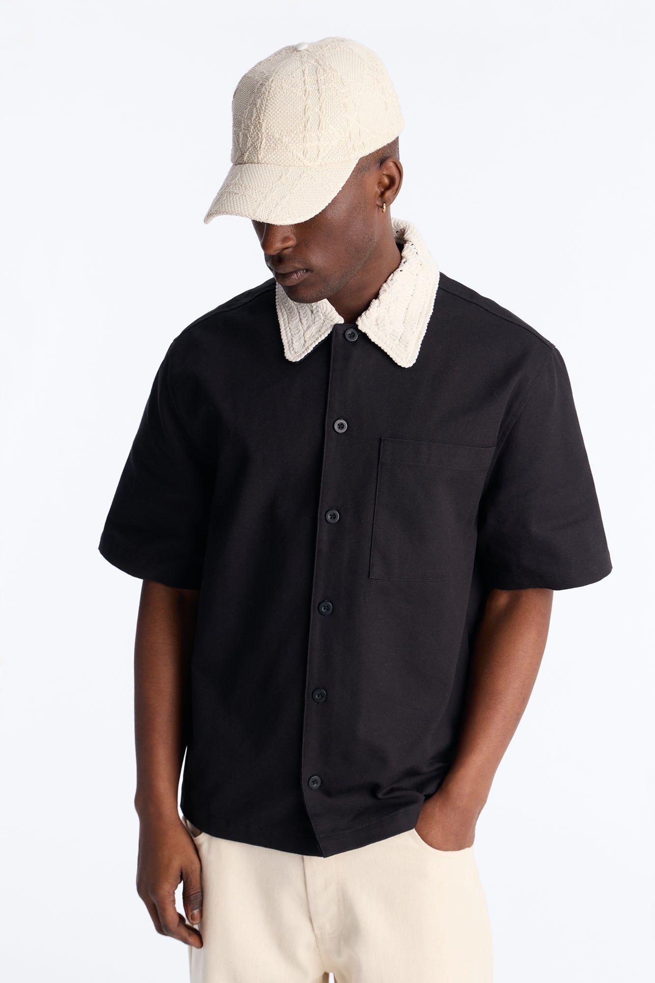 Relaxed Wild Desert Dreams Button Up Shirt - Black