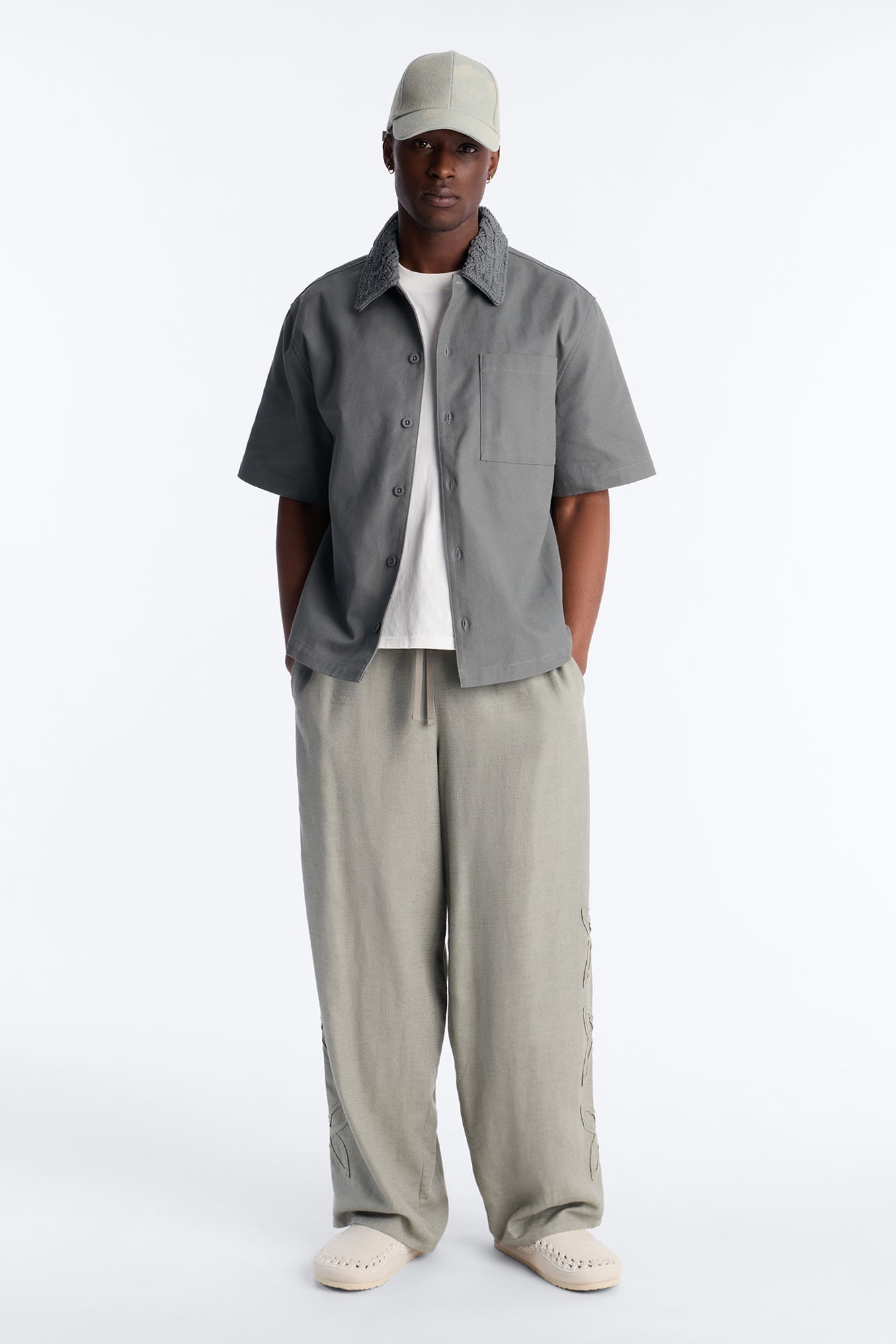 Relaxed Wild Desert Dreams Button Up Shirt - Sage