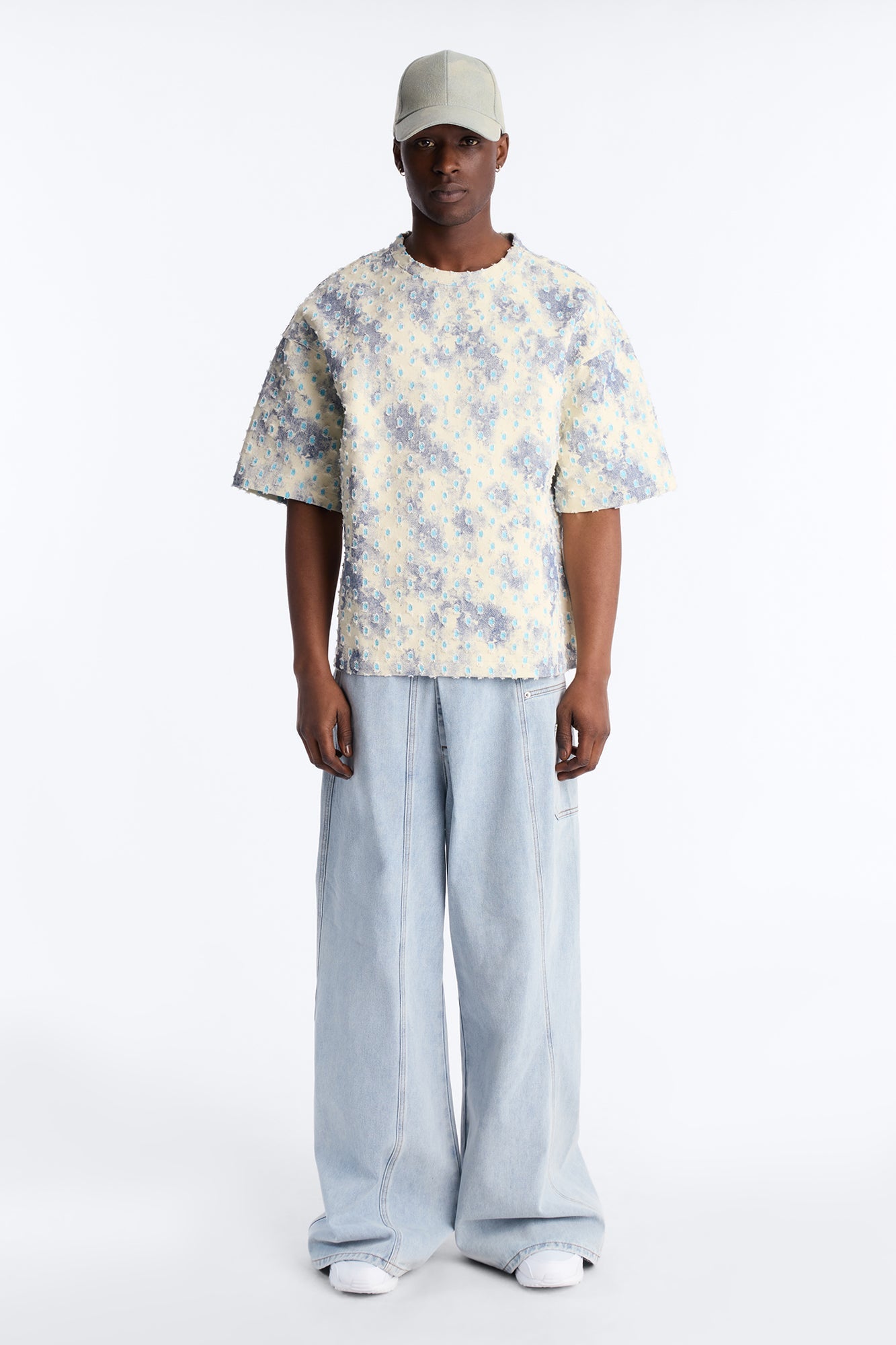 Boxy Desert Chrome Textured Shirt - White