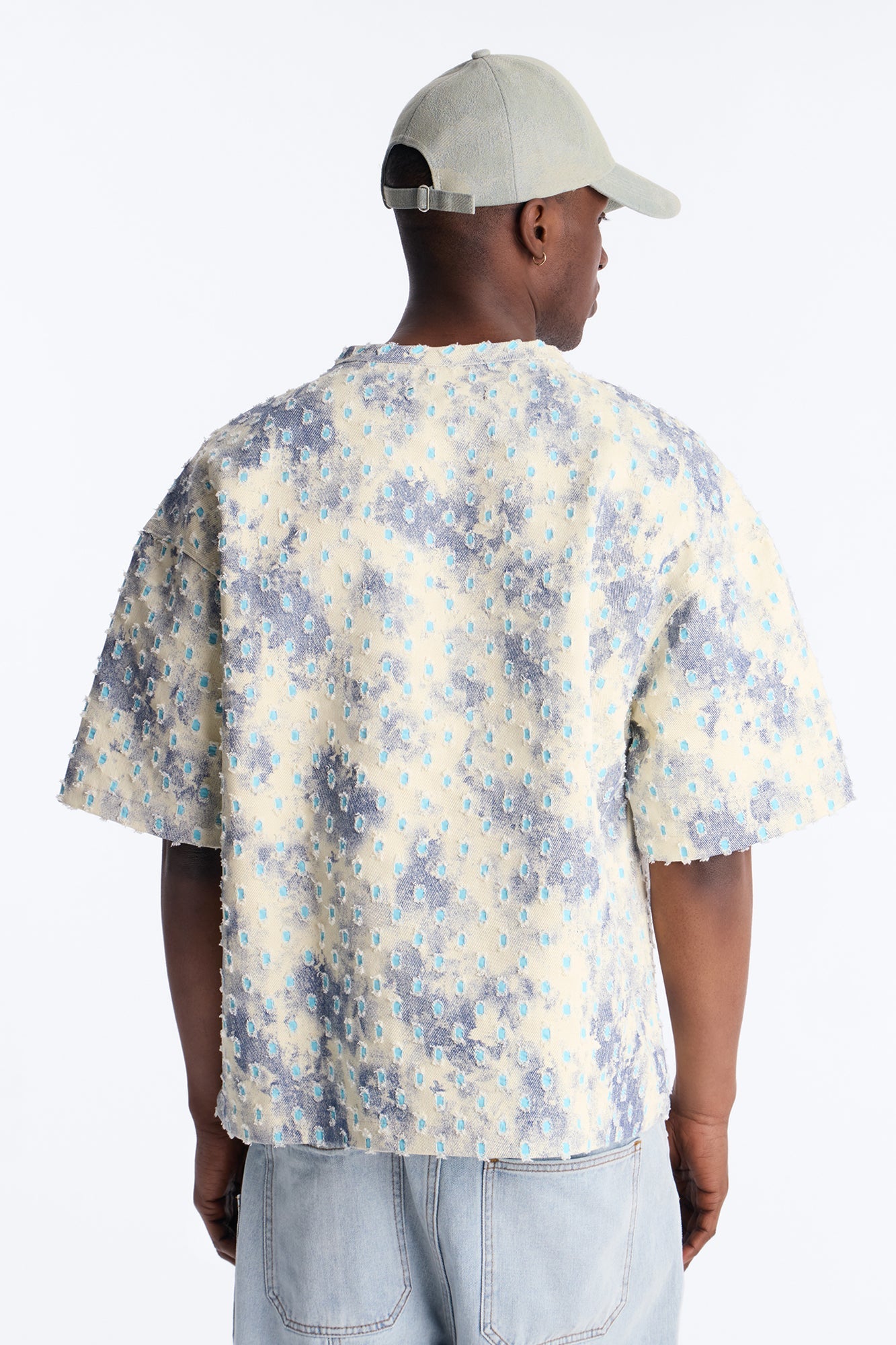 Boxy Desert Chrome Textured Shirt - White