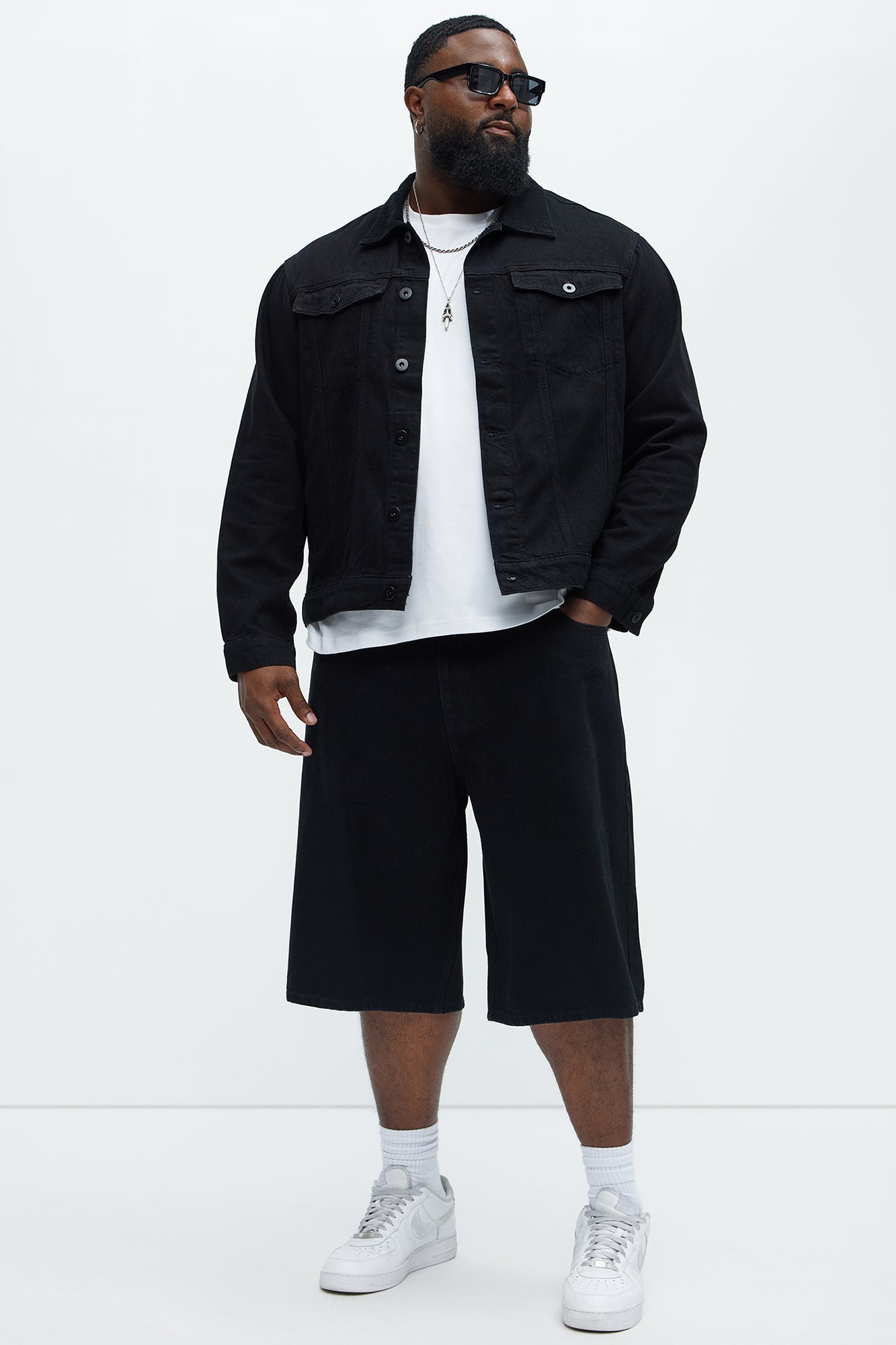Colin Baggy Denim Short - Black