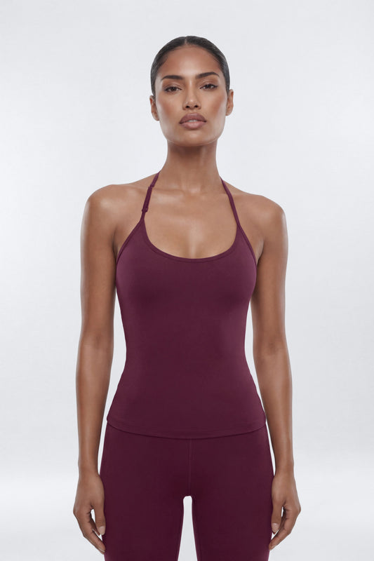 ButterSoft™ Adjustable Halter Tank - Merlot