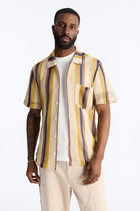 CDMX Crochet Button Up Shirt - Cream