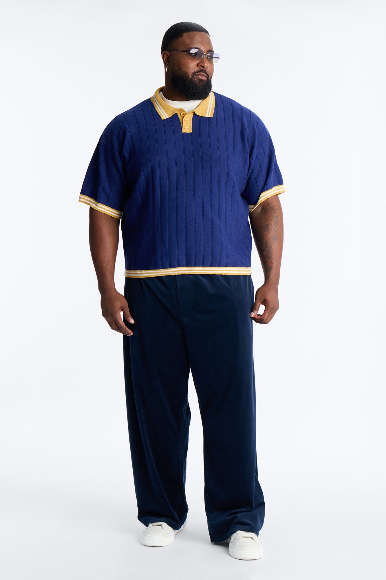Singleton Short Sleeve Knit Polo - Navy