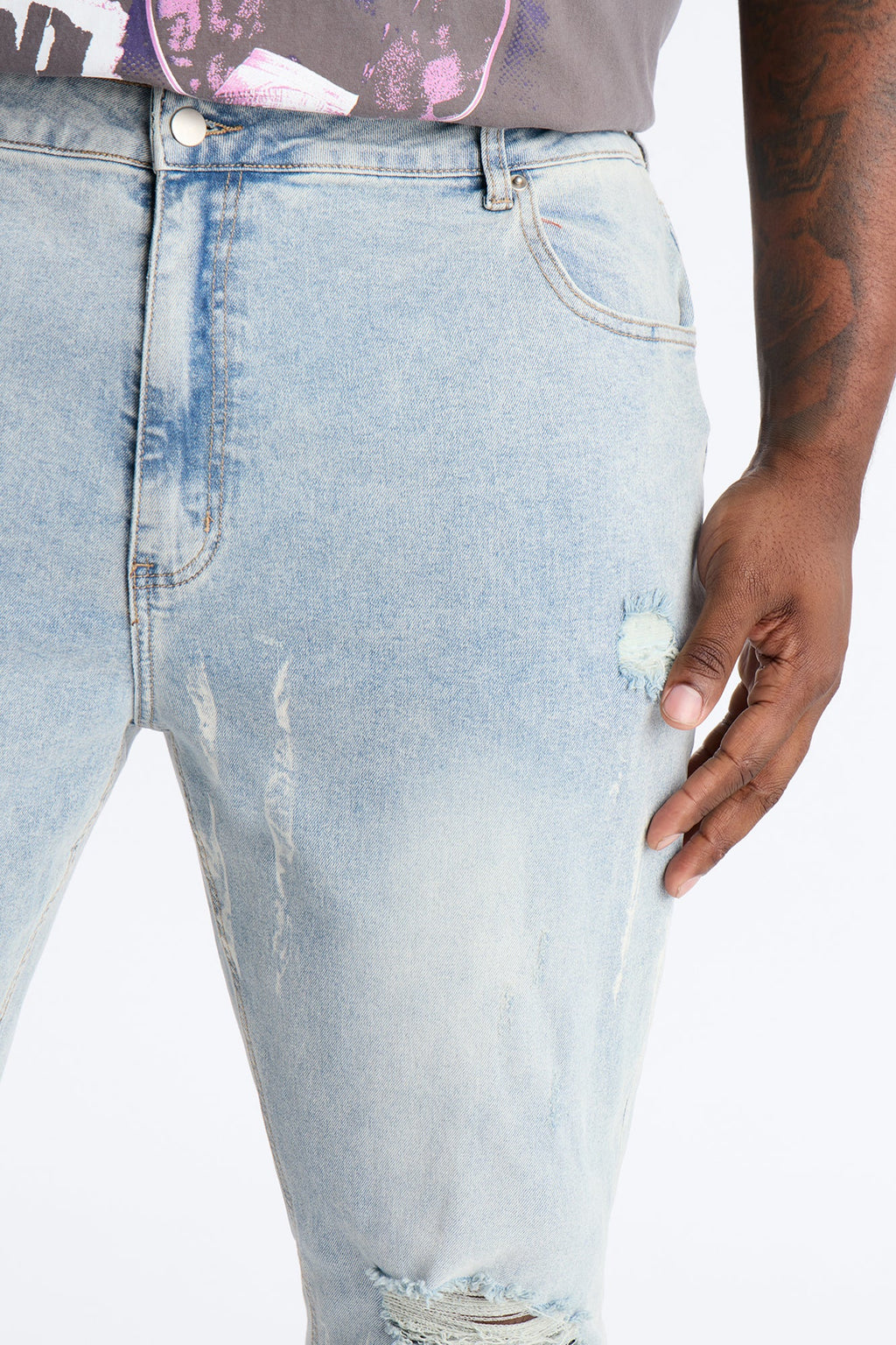 Everyday Street Stacked Skinny Flare Jean - Light Wash