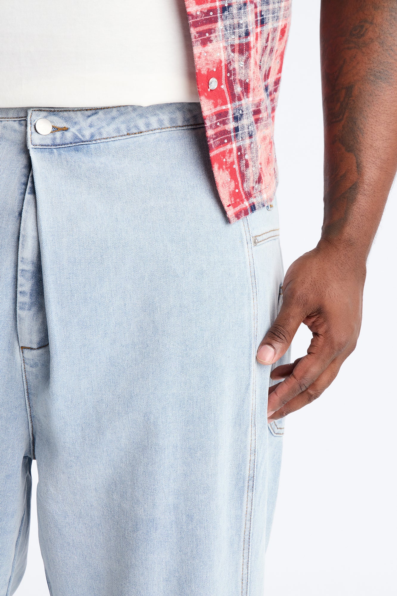 Baggy Crossover Come Again Jean - Light Wash