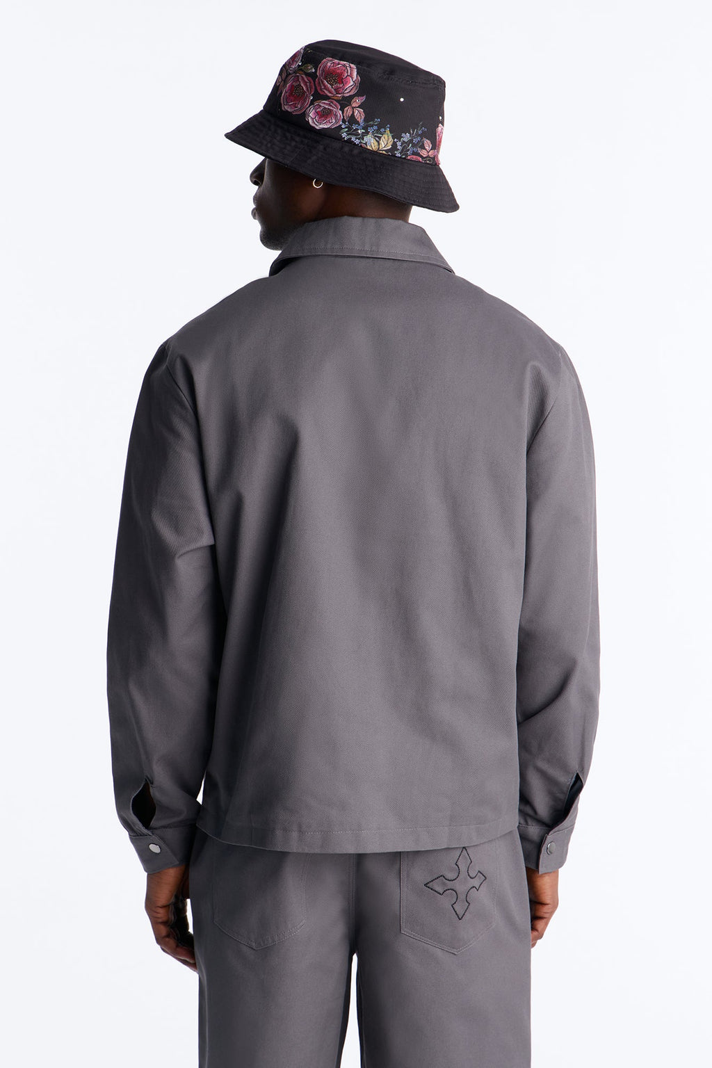Vatican City Stitched Embellished Work Jacket - Grey
