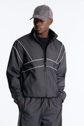 Relaxed Chroma Reflective Mesh Overlay Windbreaker Jacket - PlatinumIce