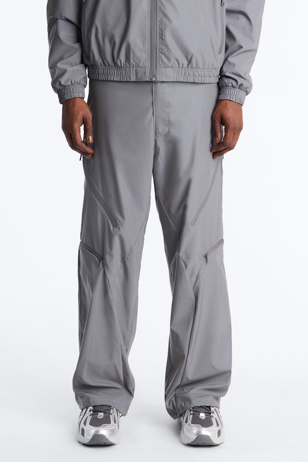 Baggy Reflective Zip Pant - Silver