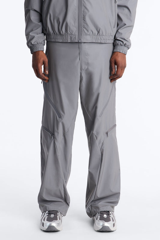 Baggy Reflective Zip Pant - Silver