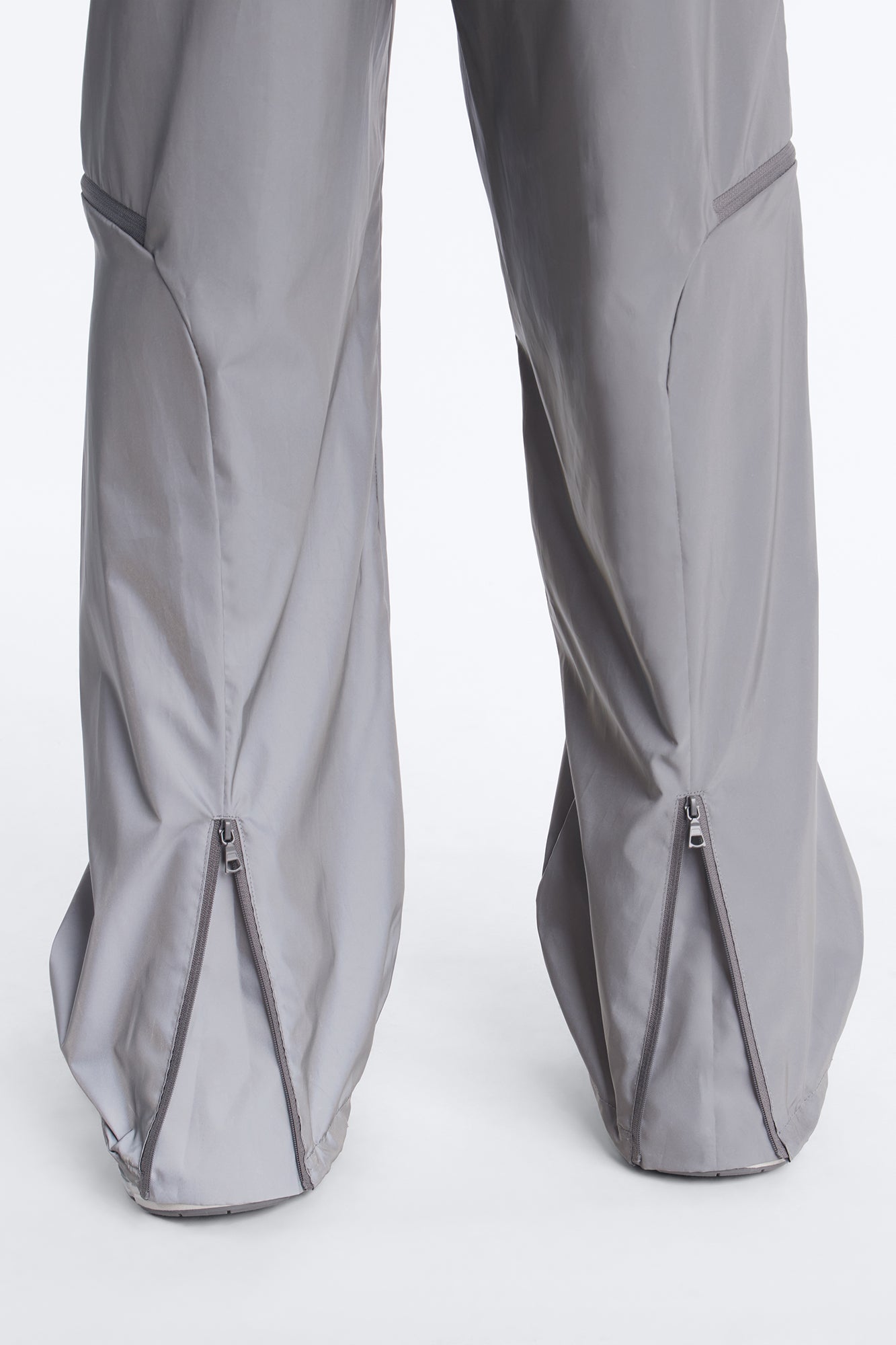 Baggy Reflective Zip Pant - Silver
