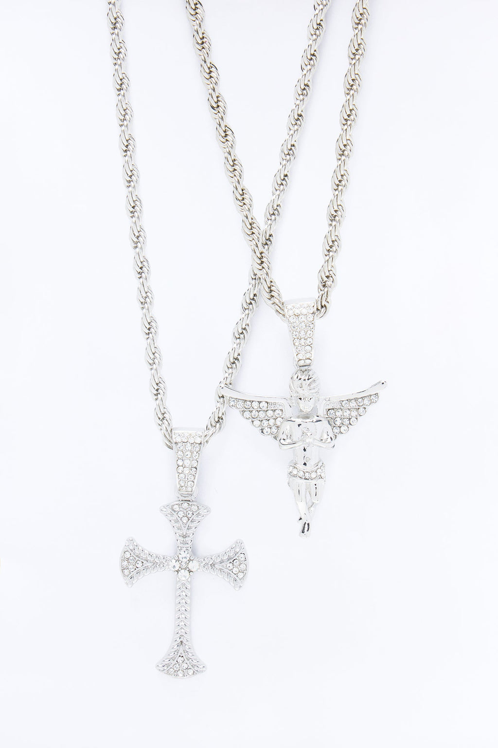 Stay Blessed Necklace Set - Silver