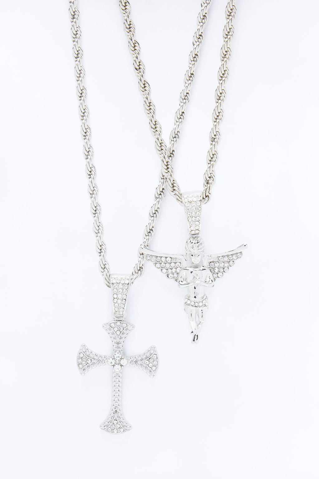 Divine Protector Necklace Set - Silver