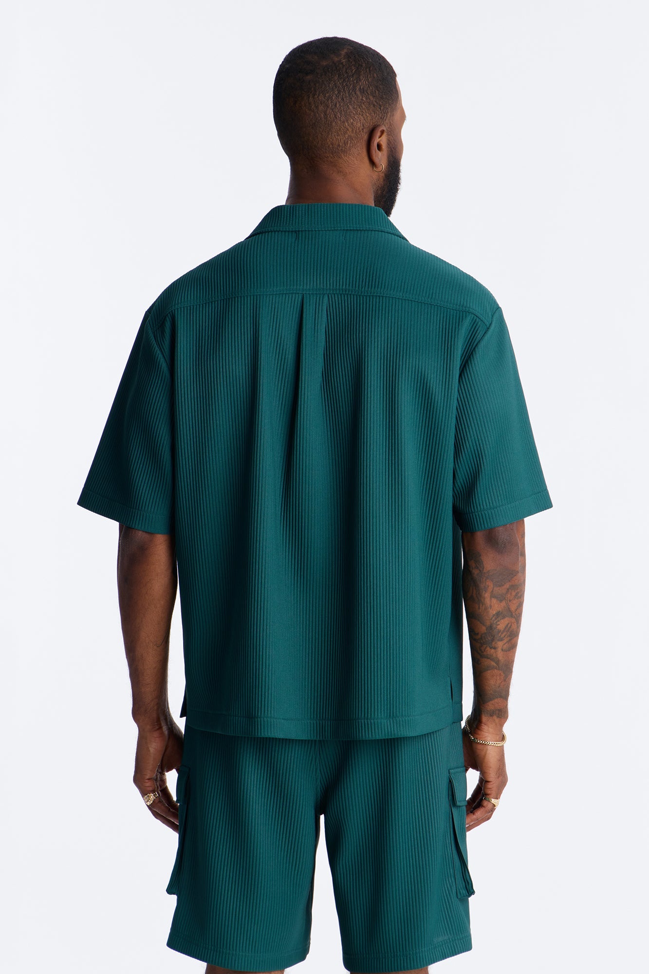 Show Up Short Sleeve Cuban Shirt - Teal