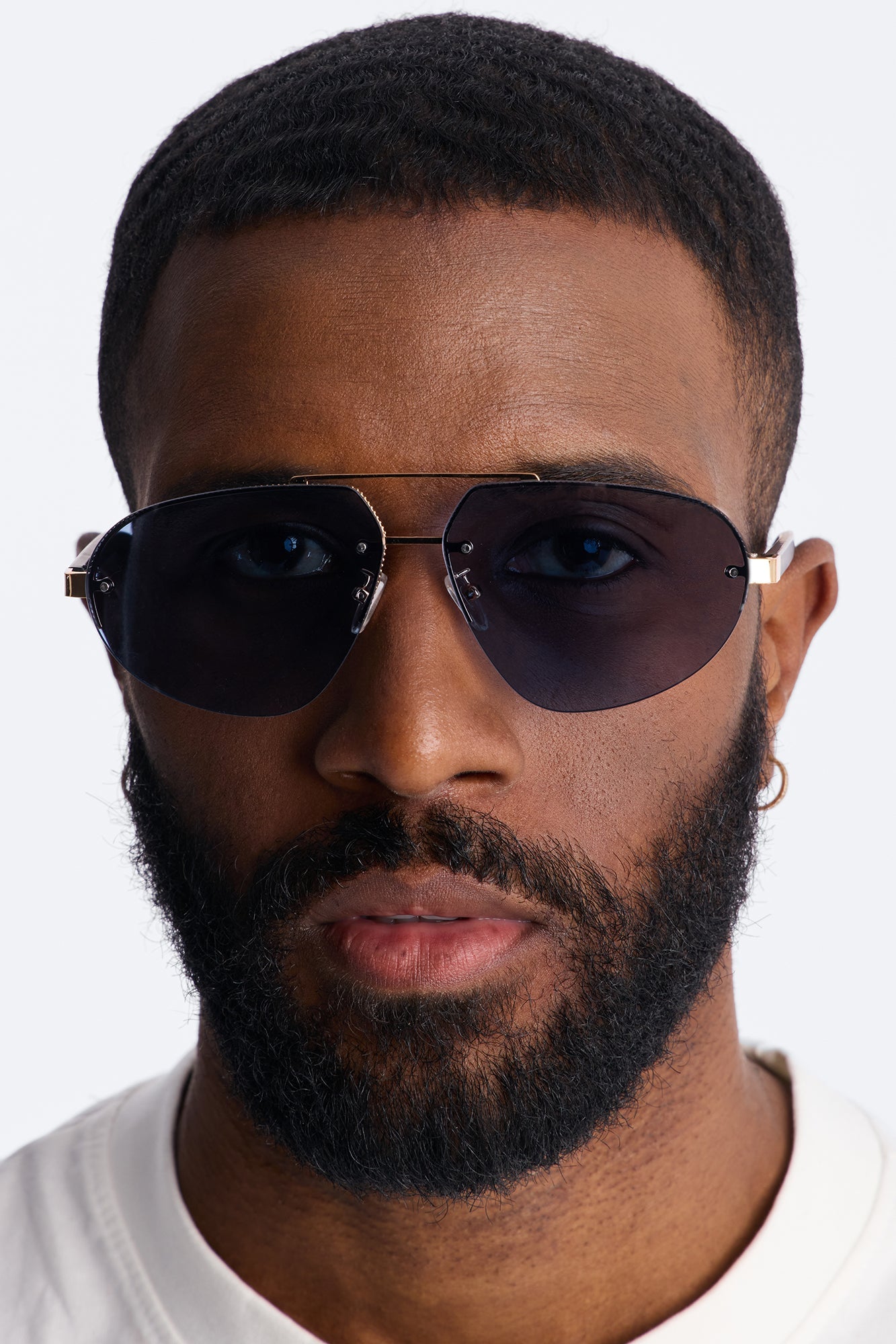 High End Aviator Sunglasses - Black/Blue