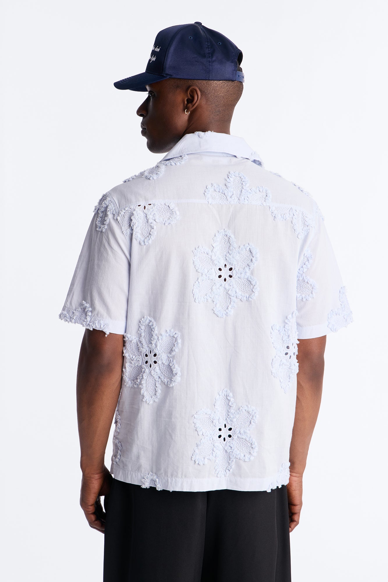 Dusty Bloom Cuban Collar Shirt - Light Blue