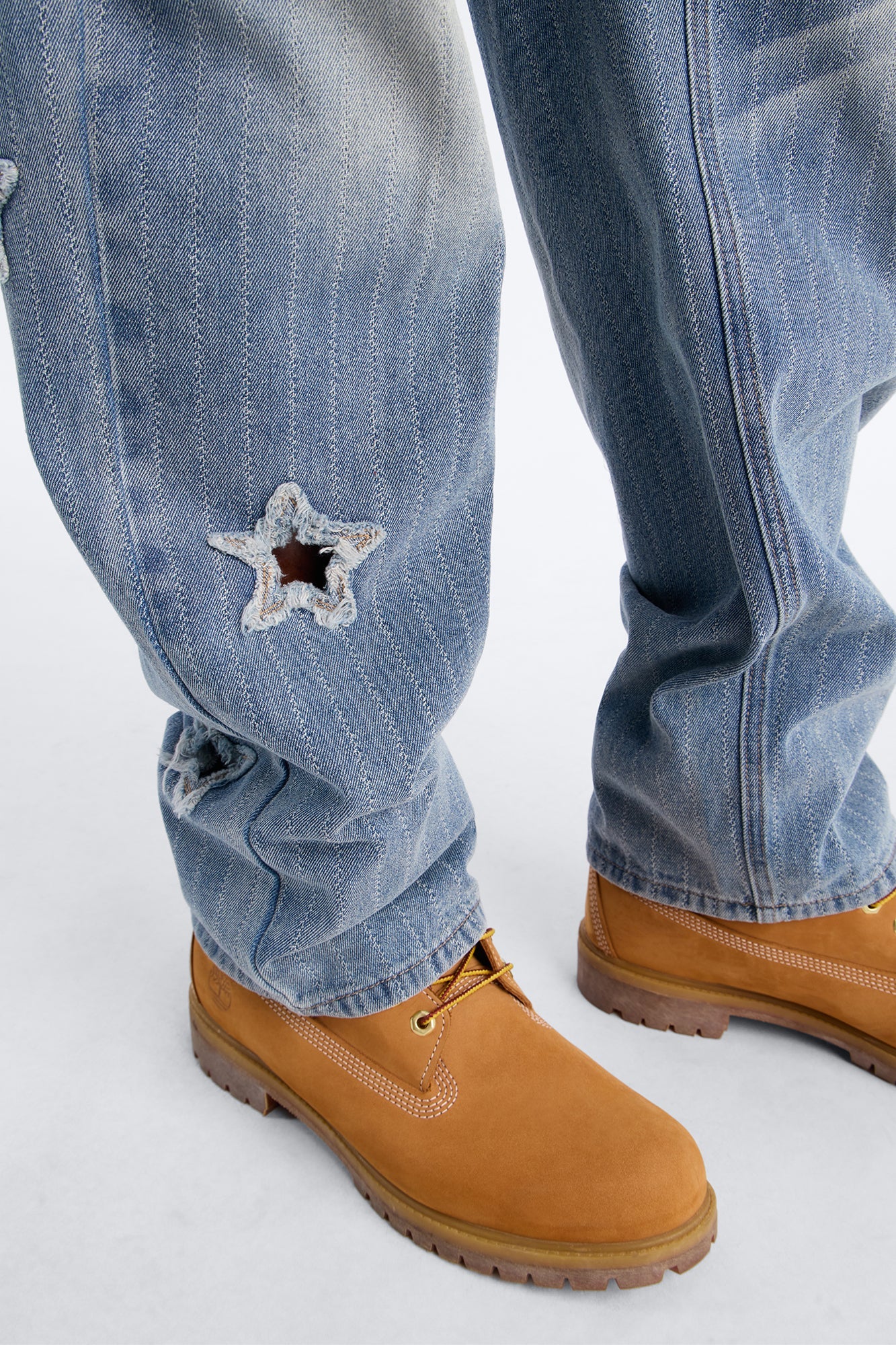 Relaxed Straight Fragmented Star Gaze Jean - Vintage Blue Wash