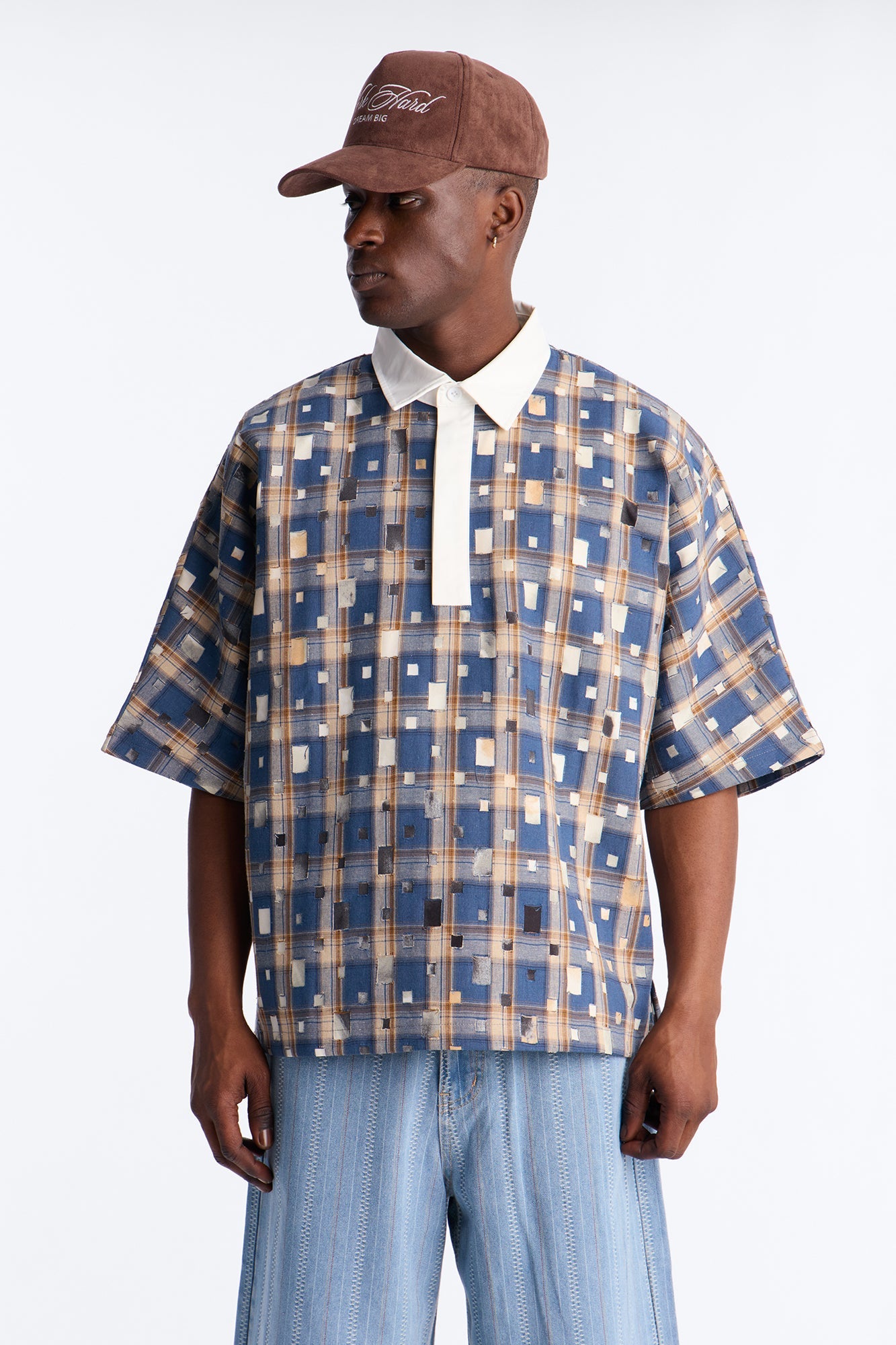 Oversized Dustwave Polo Shirt - Blue