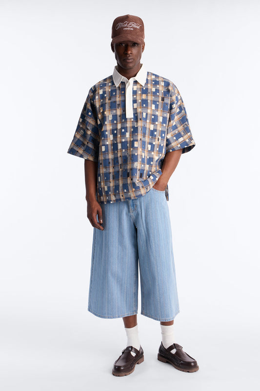 Super Baggy Outfield Denim Short - Light Blue Wash