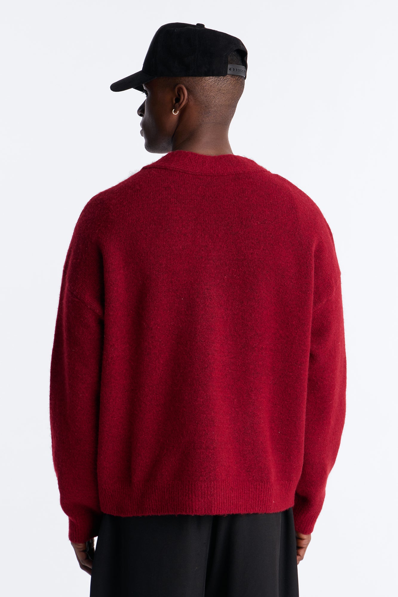 Cropped Harbor Ash Cardigan - Burgundy