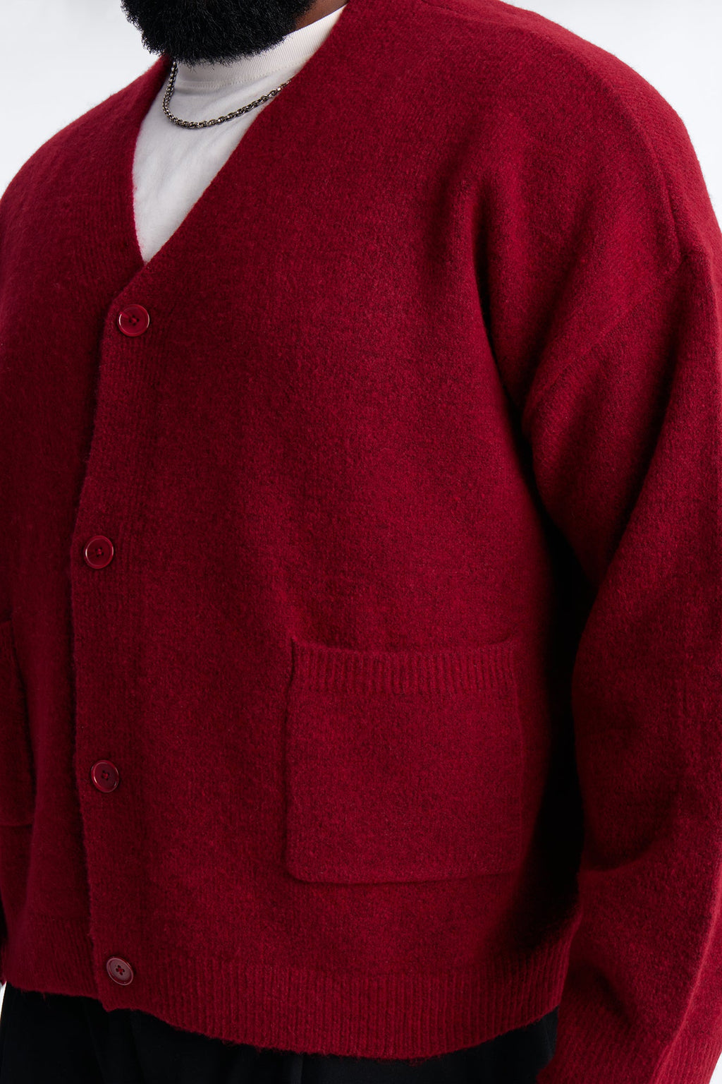 Cropped Harbor Ash Cardigan - Burgundy