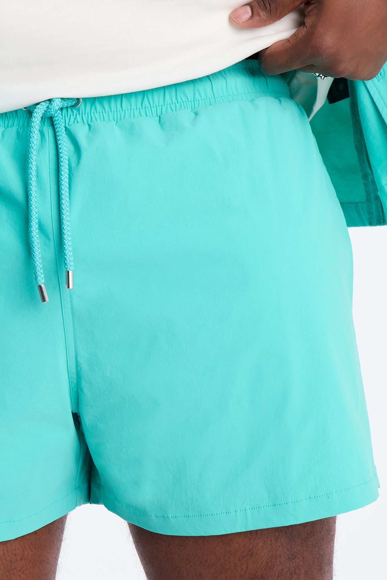 Montez Stretch Swim Trunk 4″ - Teal