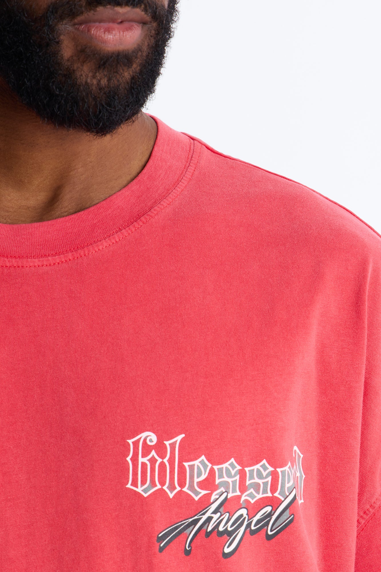 Blessed Angel Oversized Short Sleeve Tee - Red
