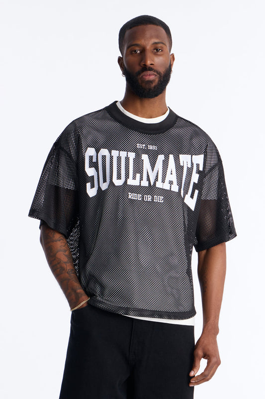 Soulmate Open Hole Mesh Top - Black