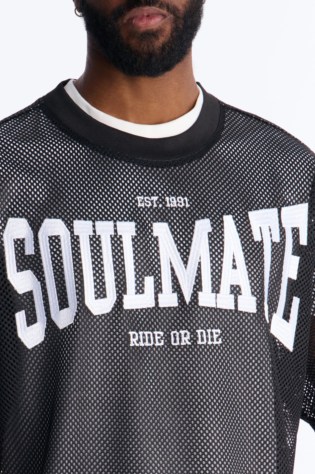 Soulmate Open Hole Mesh Top - Black