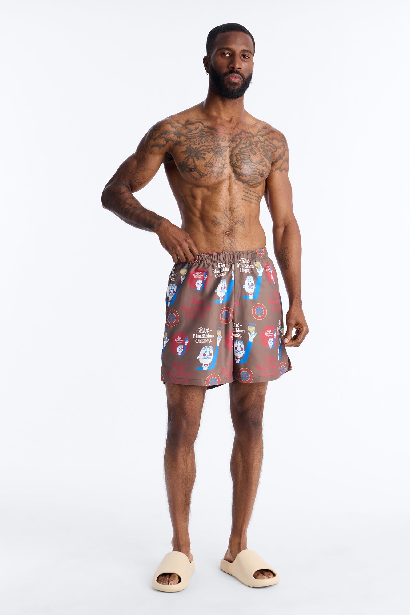 Blue Ribbon Printed Swim Trunk 7″ - Multi Color