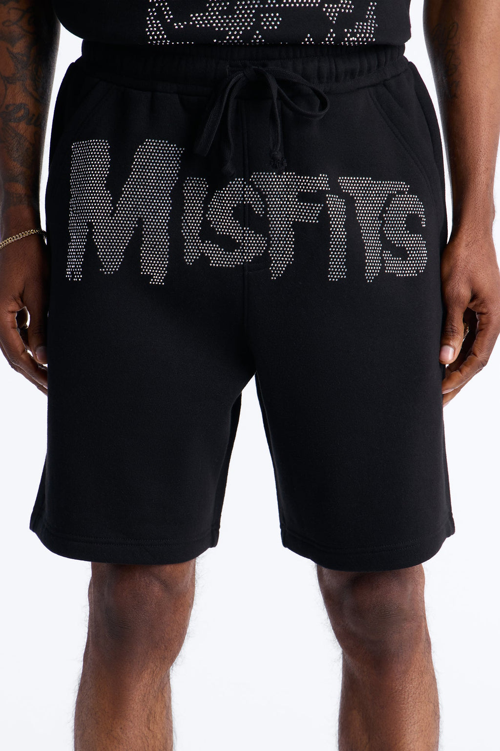 MIsfits Rhinestone Relaxed Sweatshorts - Black