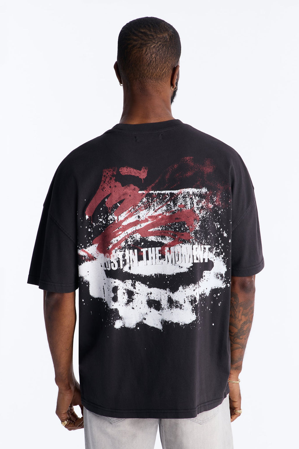 Lost In The Moment Oversized Short Sleeve Tee - Black Wash