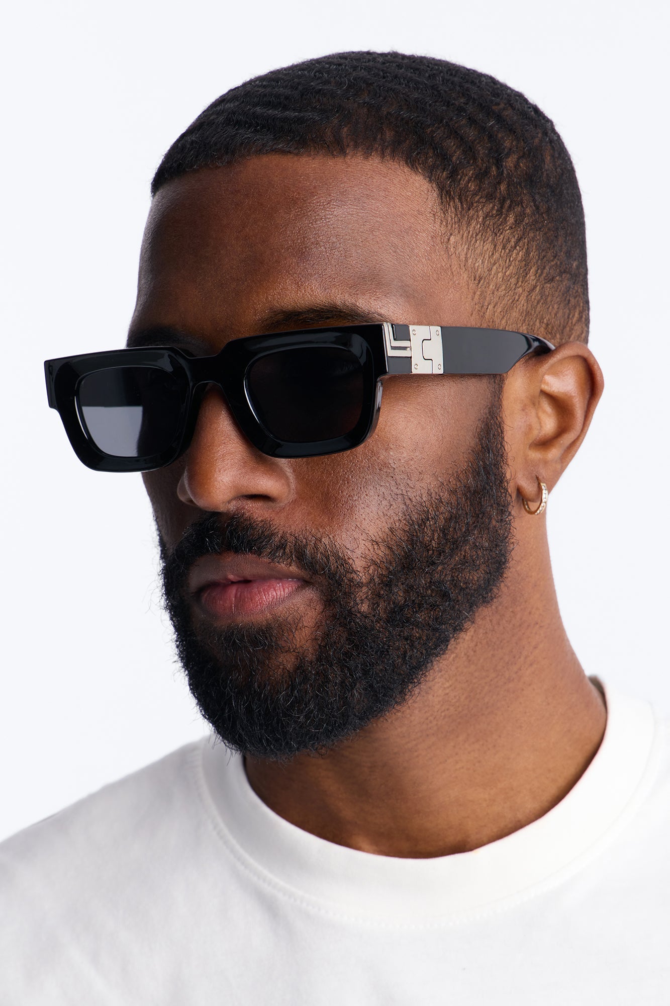 Upper Class Square Sunglasses - Black/Silver