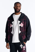 Pick Up Your Cross Patch Zip Hoodie - Black