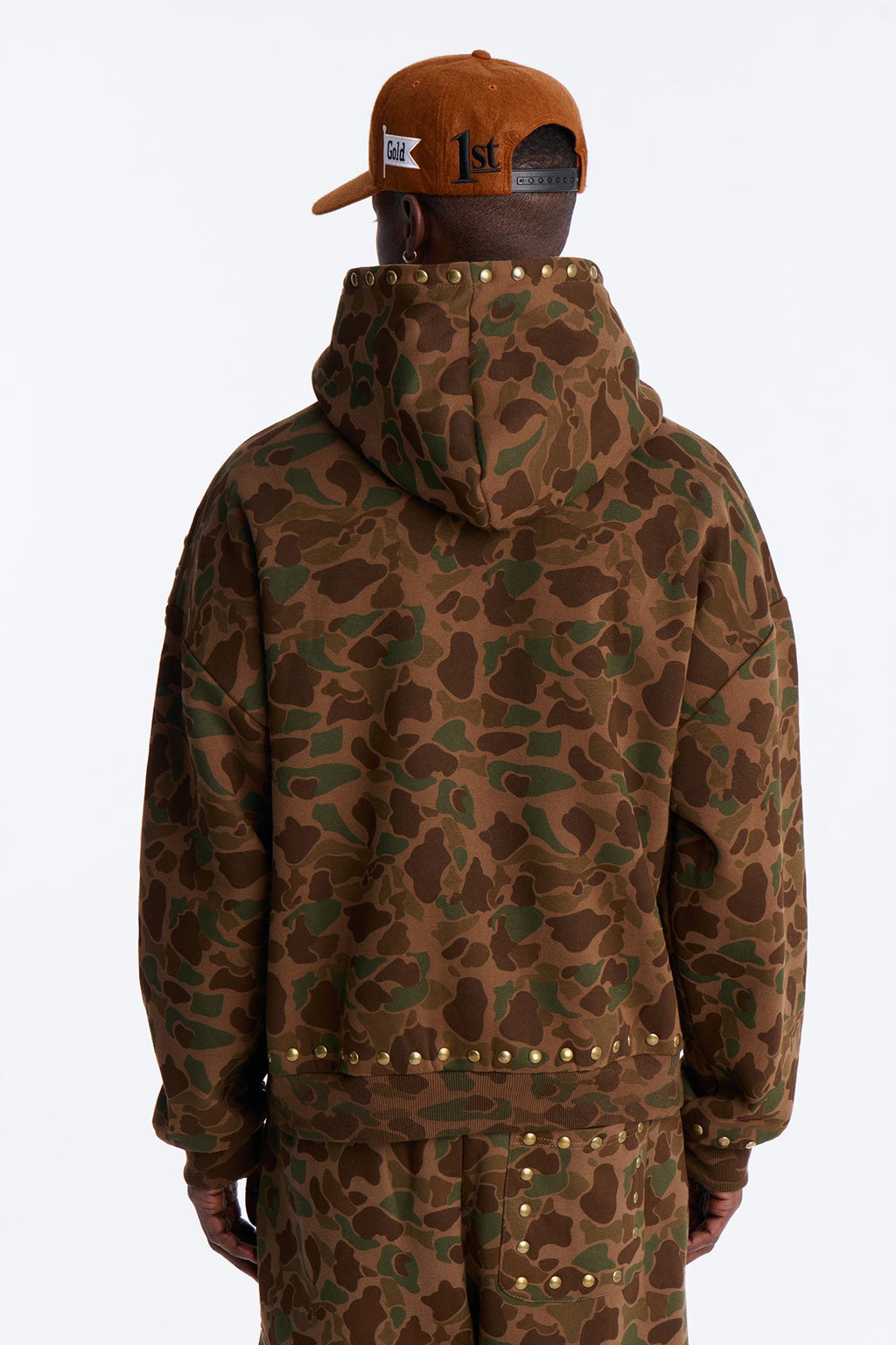 Oversized Frontline Studded Camo Hoodie - Camouflage