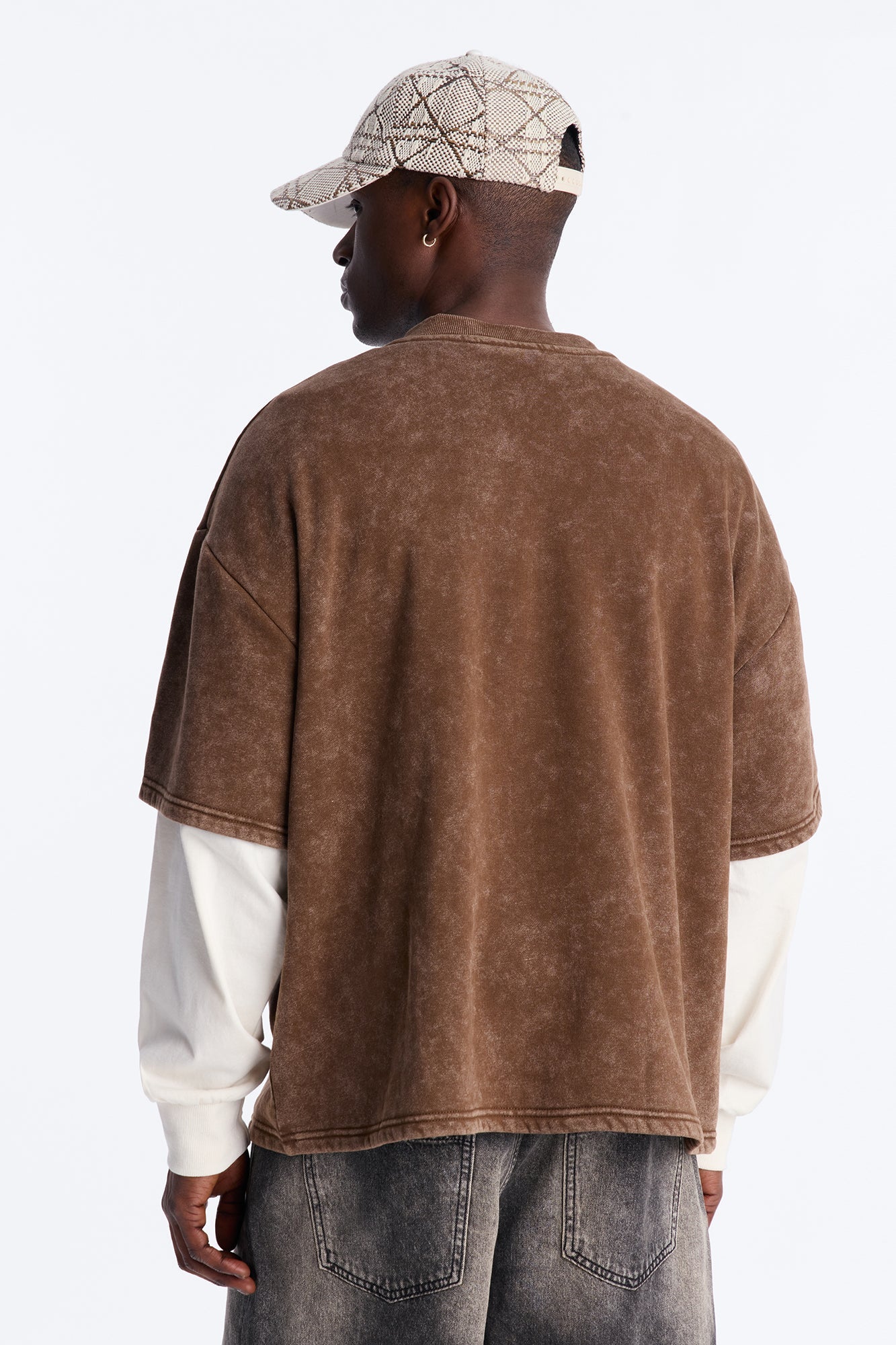 Von Dutch Studio Oversized Fleece Twofer - Brown