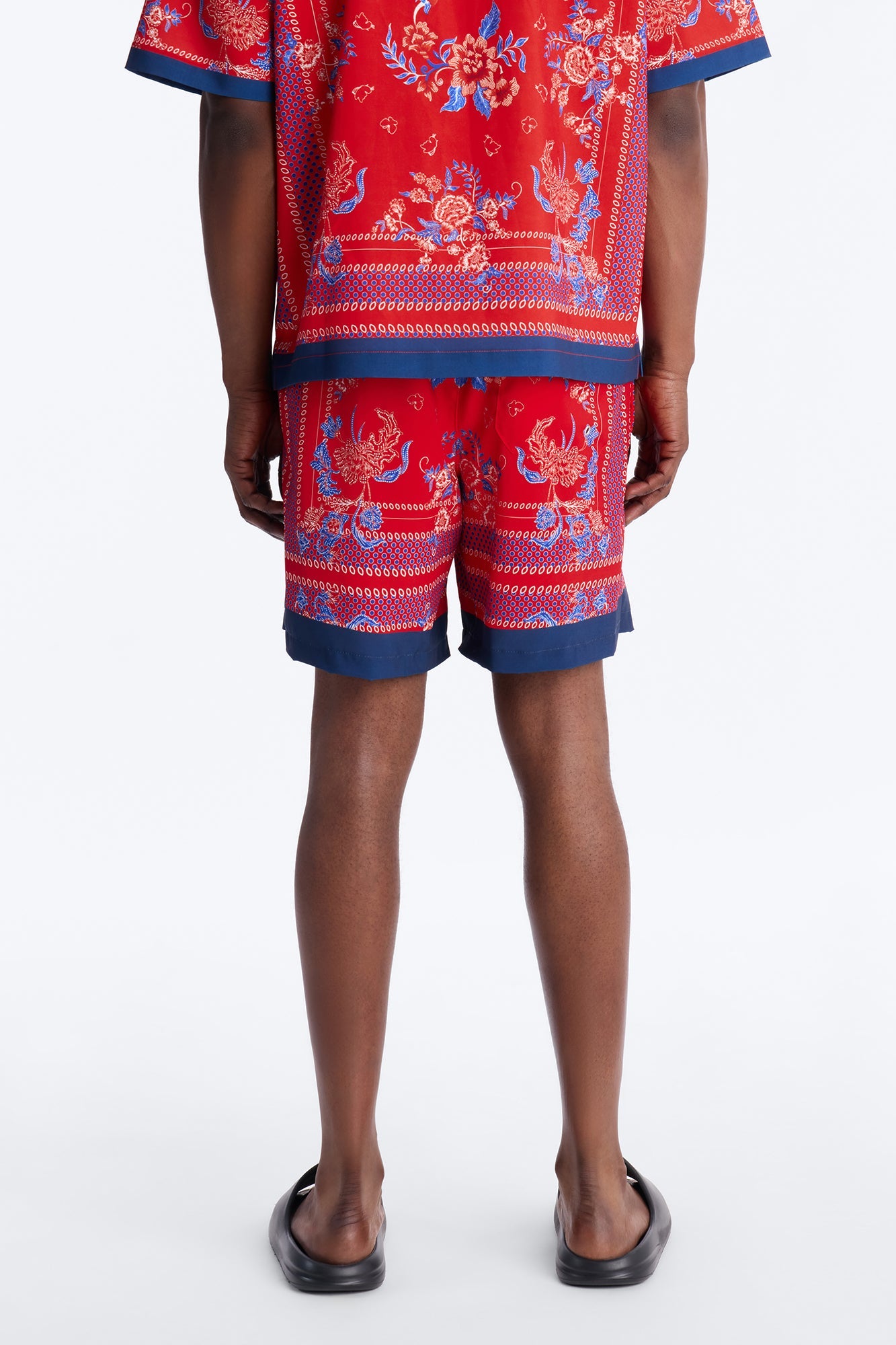 Mirage Bloom Swim Trunk 7″ - Red