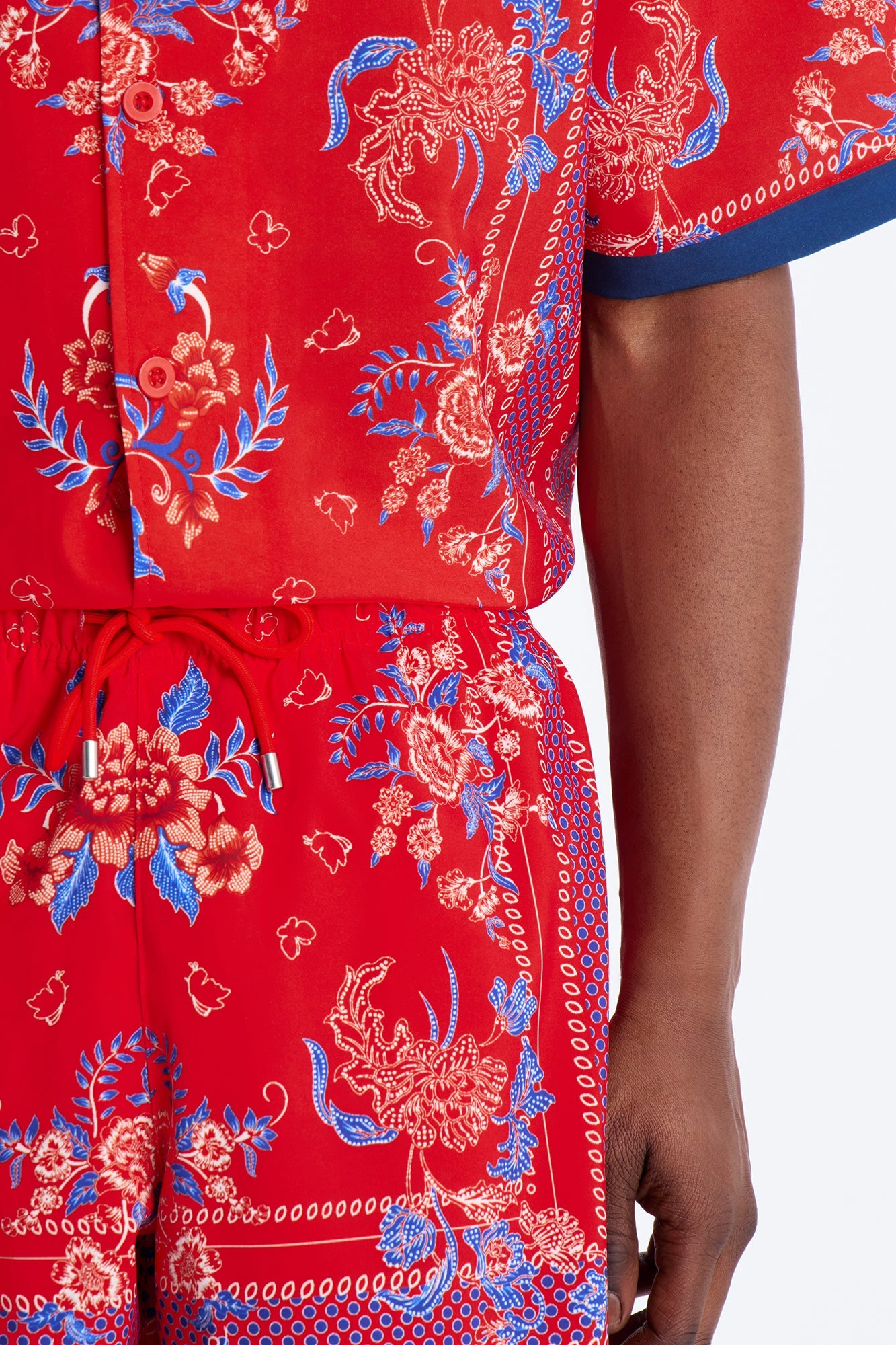 Mirage Bloom Swim Trunk 7″ - Red