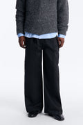 Wide Leg Doheny Abstract Blade Trouser - Black