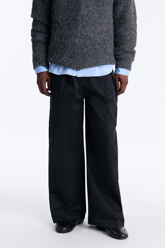 Wide Leg Doheny Abstract Blade Trouser - Black