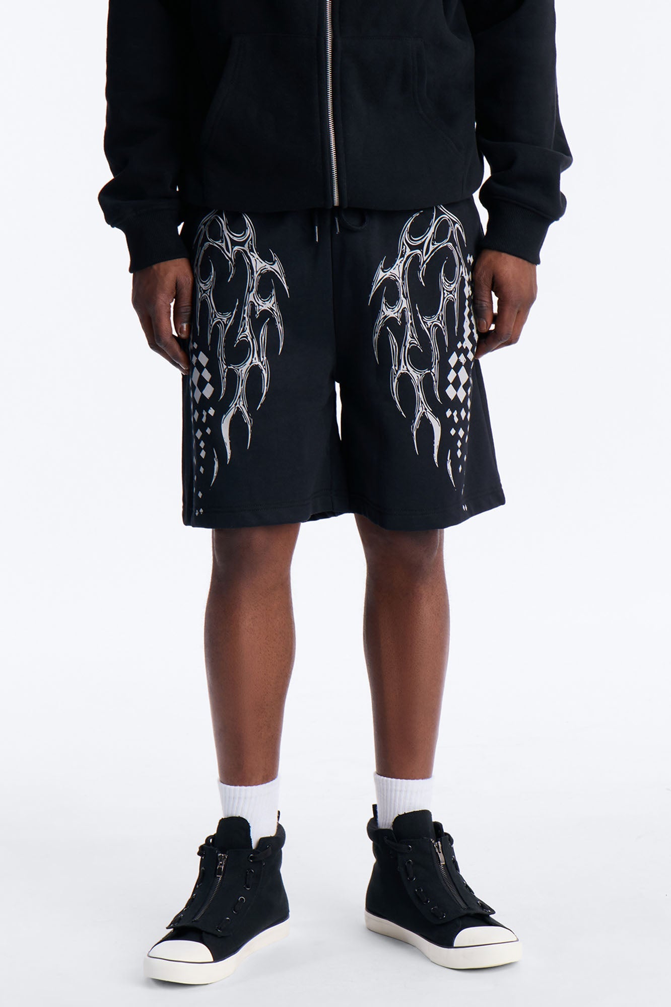 Digital Tribal Sweatshorts - Black