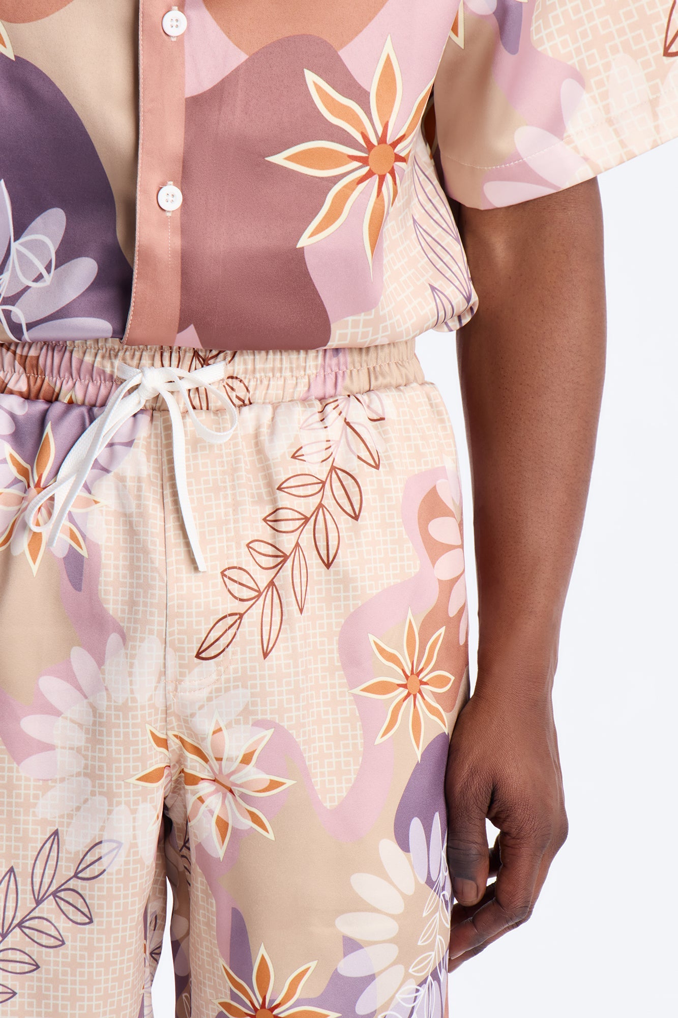 Relaxed Palm Bloom Short - Pink