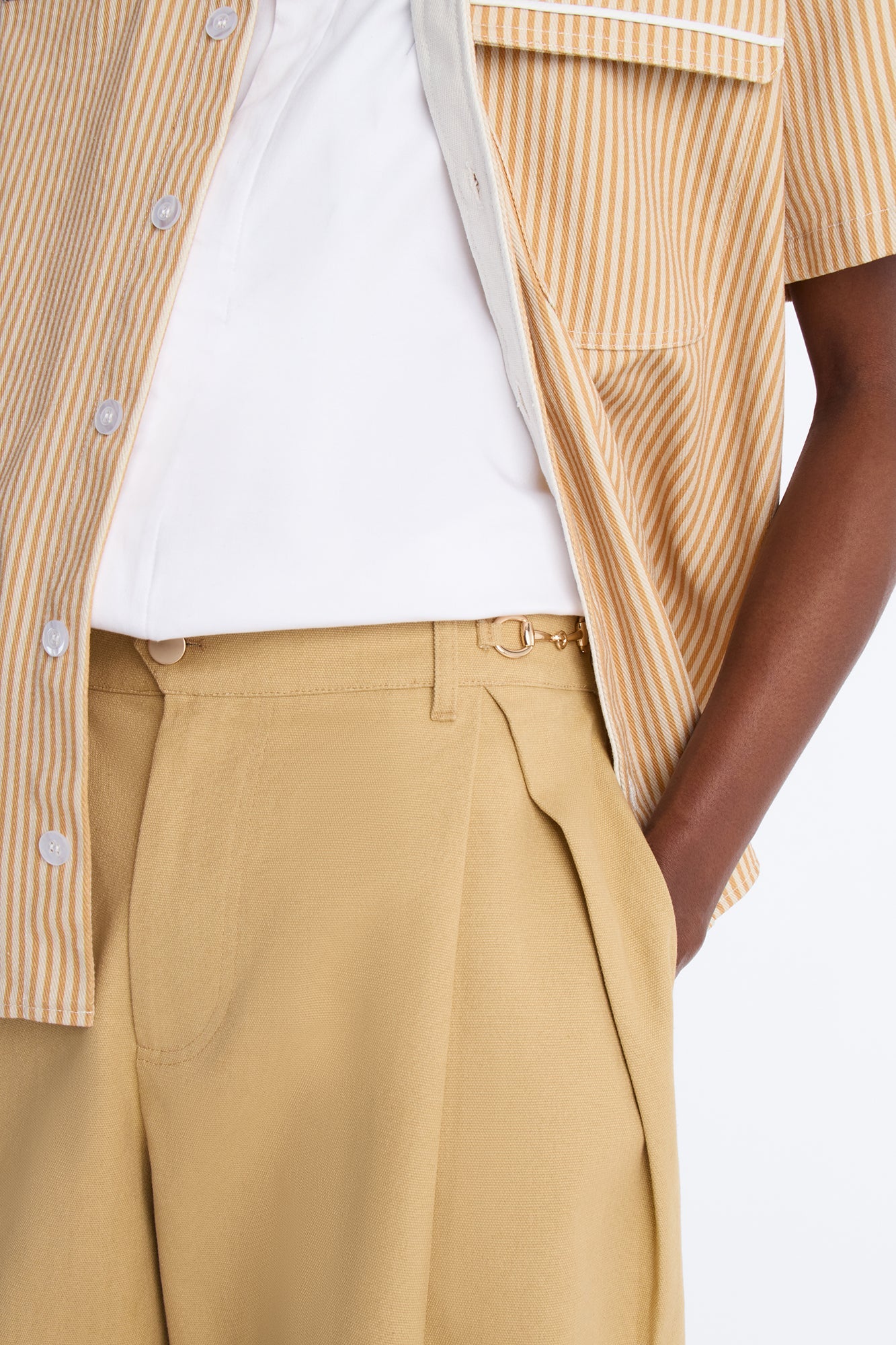 Baggy Pleated Milano Short - Tan