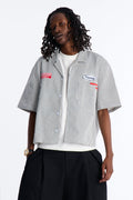 Cropped Pit Crew Mechanic Shirt - Black